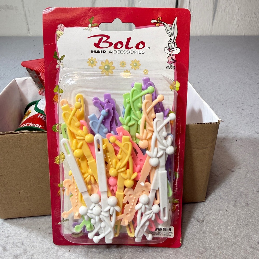 Bolo Hair Barrettes Girls OS Multi New Vintage 90s Bunny Plastic Snap Clips